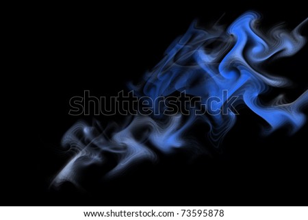 Blue smoke in the dark.