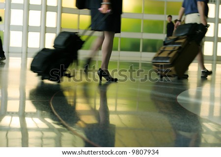 airport rush blur motion silhouette legs airport rush blur motion silhouette legs