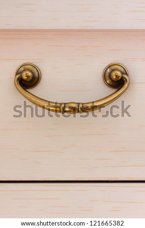 Close up shot of a drawer handle