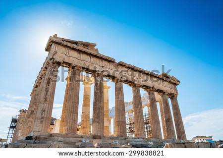 Parthenon temple on the Acropolis in Athens, Greece