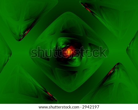 Forest green diamond shapes with light in the middle - abstract background