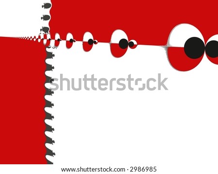 Red & white & black background - abstract digital illustration