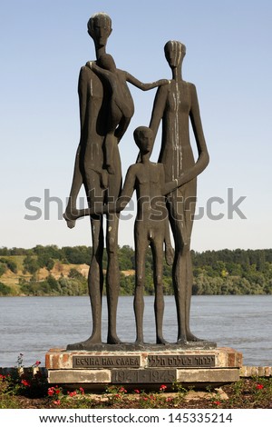 NOVI SAD-JULY 02: Memorial to the victims of the Novi Sad raids during World War II on July 02,2013 in Novi Sad, Serbia. During the raid in 1942 disappeared around 4500 people.