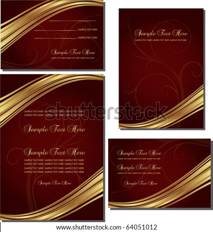 stock vector wedding invitation card set