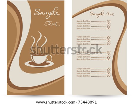 Coffee Shops Menus on Coffee Or Tea Shop Menu Card Stock Vector 75448891   Shutterstock