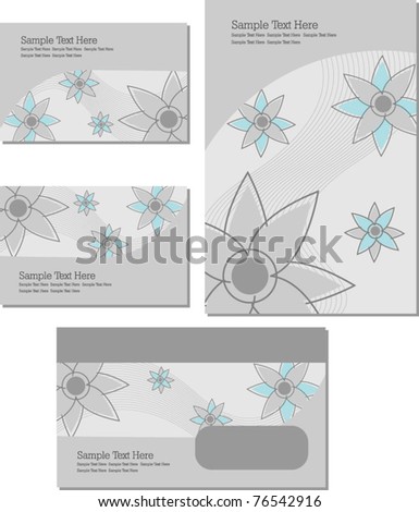 stock vector floral templates for wedding or business cards