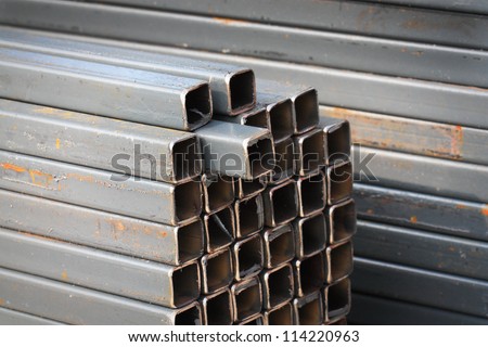square high carbon metal tube background for heavy industry