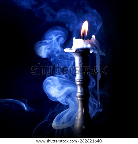 candle light misty smoke