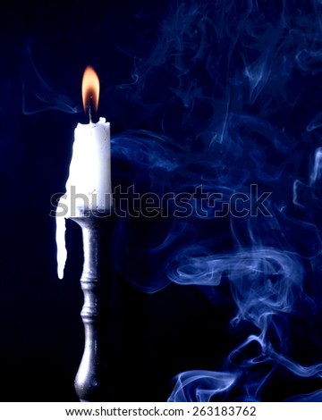 candle light misty smoke