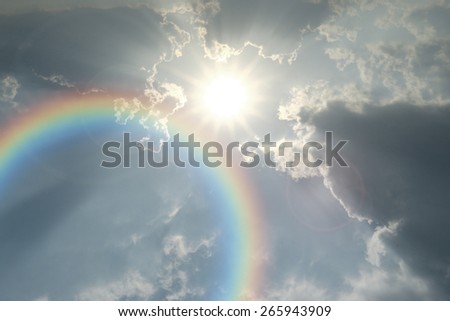 Sun sky cloud rainbow