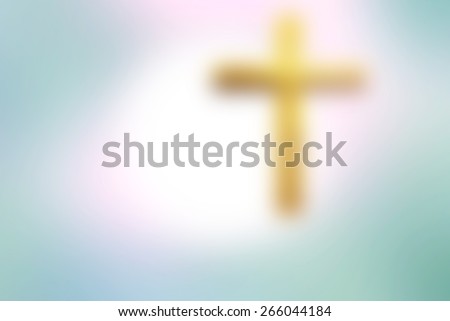 Christian cross blur background abstract with out of focus