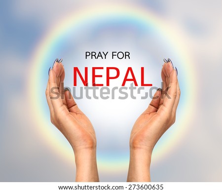 Pray for NEPAL Earthquake Crisis nature abstract on helping hands