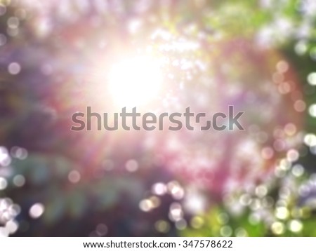 Golden heaven light Hope concept abstract blurred background from nature