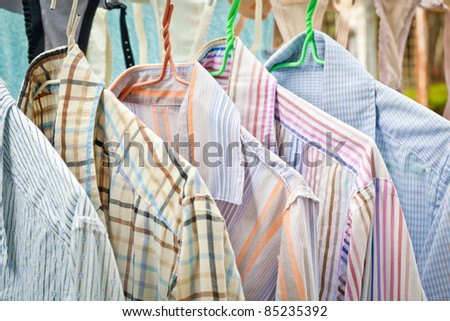 shirts washed and drying by sunlight