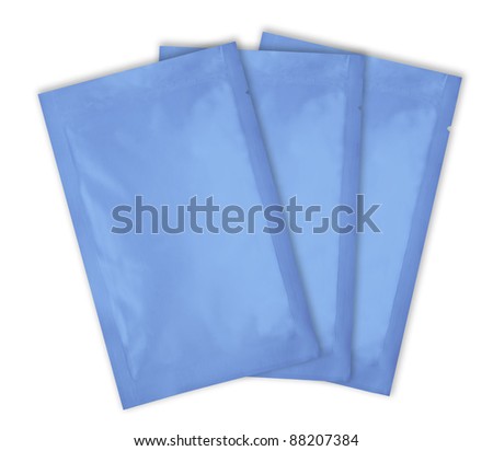 loaded blue aluminum foil bag package with fine cut and work path