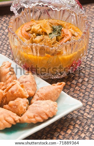 mushroom curry and curry puff