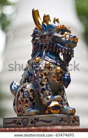 Chinese art sculpture Kilen or dragon.