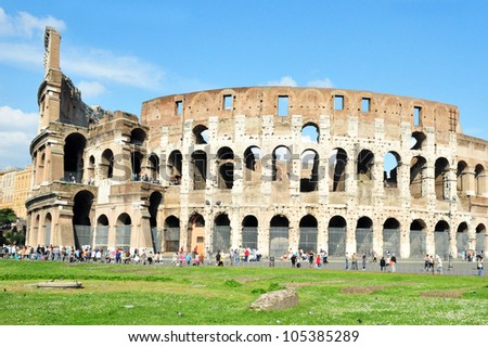 The Colosseum of Rome, Italy.Flavian Amphitheatre is one of Rome\'s most popular tourist attractions and a famous landmark in Rome.