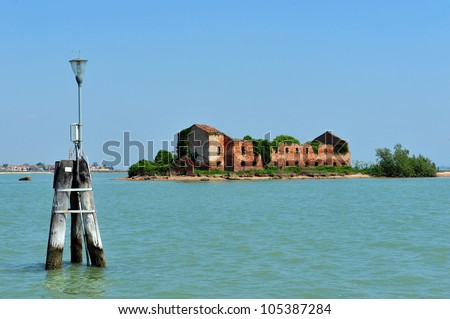 Deserted island in the Venetian Lagoon, northern Italy.