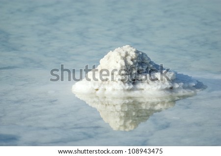 Dead Sea salt crystals natural mineral formation at the Dead Sea, Israel.