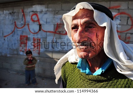 Western Negev - November 26:Bedouin Man Traditionally Dressed On November 26 2008. The Nomadic Arabs Live By Rearing Livestock In The Deserts Of Southern Israel.