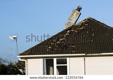 AUCKLAND - DEC 7:Destroyed property after a rare tornado ripped through Hobsonville in Auckland, New Zealand on December 7, 2012.It killed 3 and 250 people were left homeless and without power.