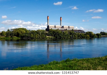 HUNTLY - NEW ZEALAND - FEB 22: Huntly Power Station on February 22 in Huntly, New Zealand.is the largest thermal power station in New Zealand, supplies around 17% of all NZ power.