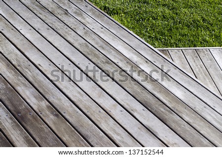 Wooden deck close up outdoor