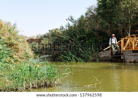 JERICHO, ISRAEL - DEC 14: Pilgrim in Qasr el Yahud on December 14 2008.According to tradition it\'s the place where the Israelites crossed the Jordan River and where the baptism of Jesus took place.