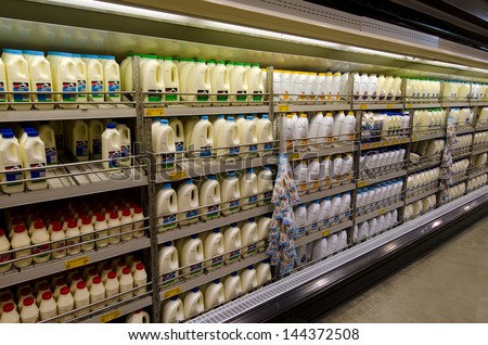 Kaitaia, Nz - June 21:Milk Fridge On June 21 2013.The Income From Dairy Farming Is Now A Major Part Of The New Zealand Economy, Becoming An Nz$11 Billion Industry By 2010.