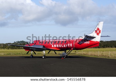 KAITAIA, NZ - JULY 08:Air ambulance plane on July 08 2013.Emergency Medical Service necessary in remote places with sparsely populated settlements that often inaccessible by road.