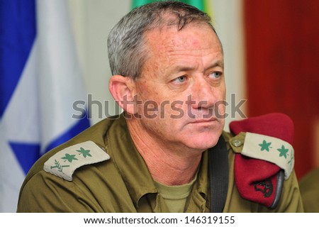 NACHAL OZ - MAY 08:IDF Chief of Staff, General Benny Gantz on May 08, 2011.He is the current Chief of General Staff of the Israel Defense Forces.