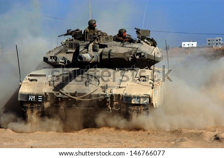 Kissufim,Isr - Dec 06:Merkava Tank On Dec 06 2007.It\'S New Fire-Control System Enables To Shoot Down Helicopters Such As The Russian Mil Mi-24 And The French Gazelle That In Use By Israel\'S Neighbors.