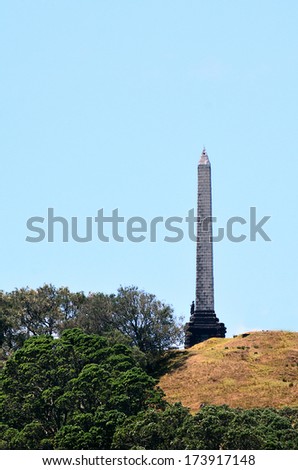 The obelisk on One Tree Hill in Auckland, New Zealand.