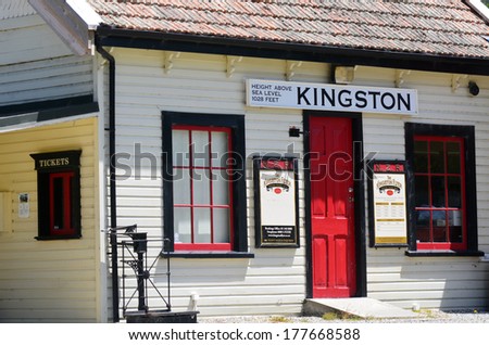 KINGSTON, NZ - JAN 15:Kingston train station on Jan 15 2014. It\'s the home of the vintage steam train Kingston Flyer.