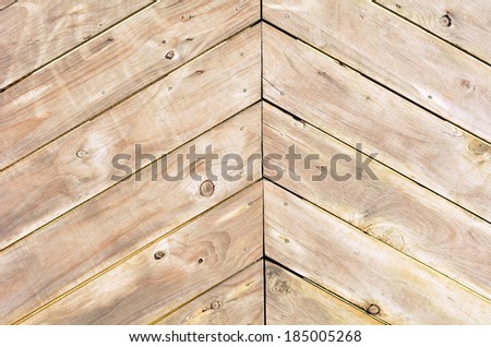 Triangle shape of empty wood planks background texture.