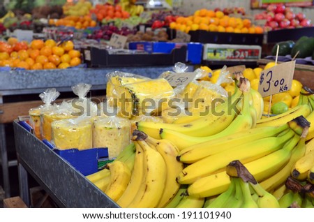 Fresh fruits on display in Queens Victoria Market in Melbourne Australia.