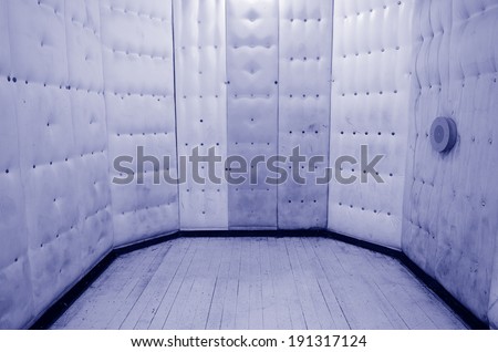 MELBOURNE - APR 11 2014:Empty padded cell in Old Melbourne Gaol, the gaol is Victoria\'s oldest surviving penal establishment and attracts approximately 140,000 visitors per