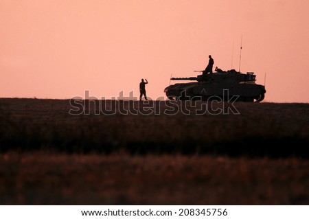 NACHAL OZ,ISR - JULY 01 2006:Merkava Tank.It\'s new fire-control system enables to shoot down helicopters such as the Russian Mil Mi-24 and the French Gazelle that in use by Israel\'s neighbors.