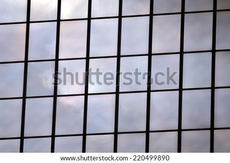 Faced of office building window glasses, background texture