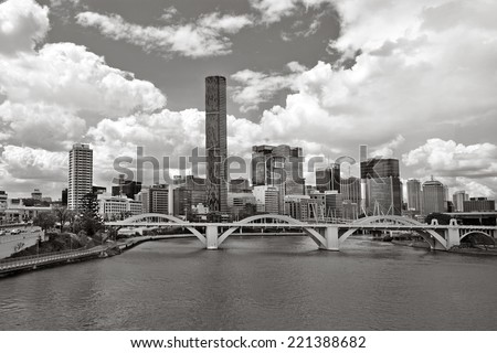 BRISBANE, AUS - SEP 26 2014:Brisbane skyline.Brisbane Skyline.It is Australias third largest city, with its fastest growing economy in Australia.