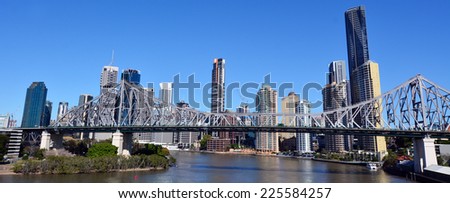 BRISBANE, AUS - SEP 24 2014:Brisbane Skyline. It is Australias third largest city, with its fastest growing economy in Australia.