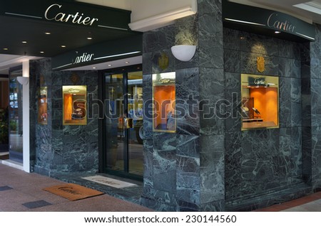 SURFERS PARADISE, AUS - NOV 03 2014:Cartier jewelry store.Cartier operates more than 200 stores in 125 countries, with five flagship stores world-wide.