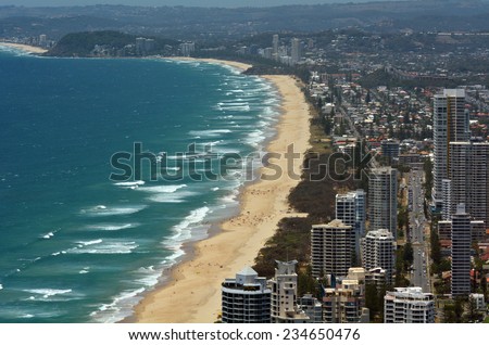 Surfers Paradise skyline in Gold Coast Queensland, Australia.