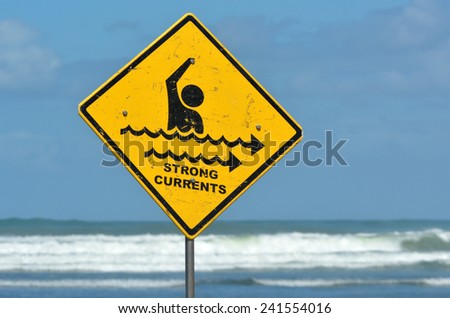 Strong currents sign. copy space concept conceptual.
