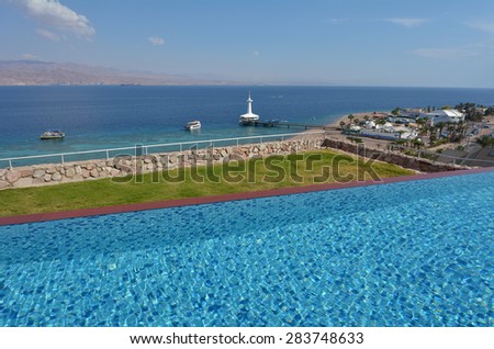 EILAT, ISR - APRIL 14 2015: Coral Beach Nature Reserve in Eilat, Israel.It\'s one of the most beautiful coral reef in the world and it is visited by travelers from all over the world.