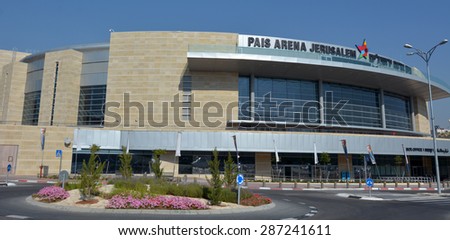 JERUSALEM, ISR - MAY 05 2015:Jerusalem Payis Arena in Jerusalem  Israel.The multi-purpose sports arena is the largest indoor space in Jerusalem covers 40,000 square metres (430,000 sq ft) .
