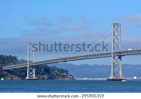 Oakland Bay Bridge San Francisco, California.It has one of the longest spans in the United States.