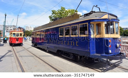 CHRISTCHURCH - DEC 04 2015:Christchurch Tramway tram restaurant.The tramway operate since 1882 and become one of the symbols of Christchurch and a popular attraction for tourists and locals alike.