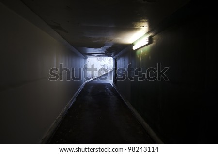Empty dark tunnel.
